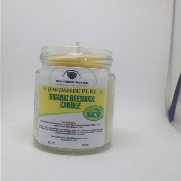 Unscented organic beeswax candle 4 oz - Picture 4 of 6